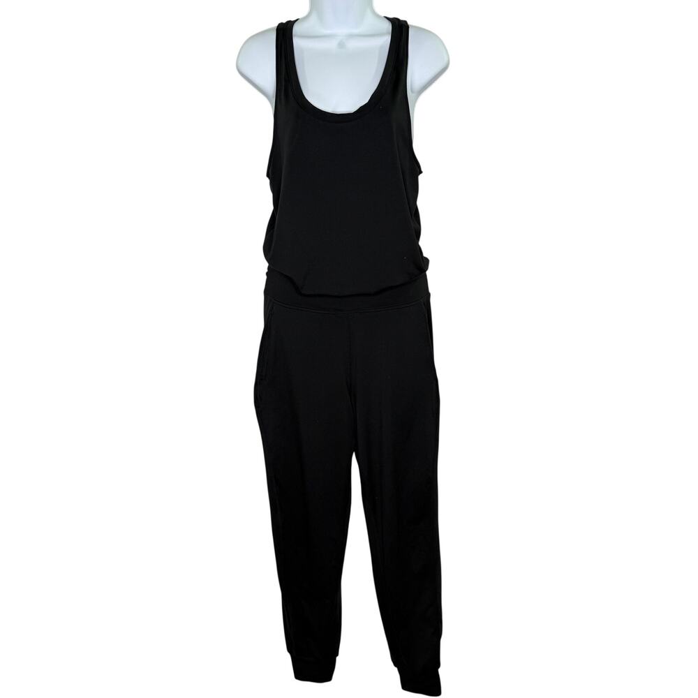 Sweaty Betty Gaia Yoga Jumpsuit Black Sleeveless Romper Jumpsuit Small Pockets